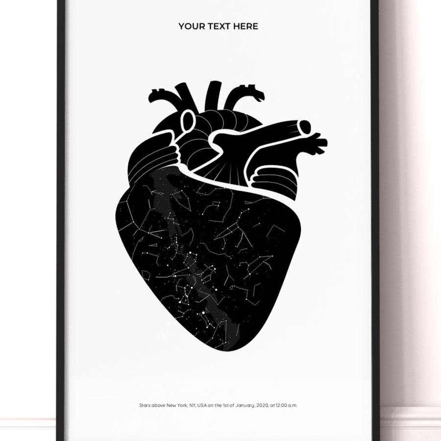 A star map design that speaks to your heart